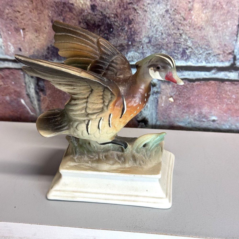 Vintage Porcelain Wood Duck Bird Figurine Napcoware Japan 7164 Hand-painted